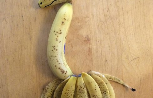 Bananengiraffe, fruitart